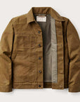filson tin cloth short lined cruiser jacket dark tan