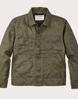 filson tin cloth short lined cruiser jacket military green