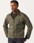 filson tin cloth short lined cruiser jacket military green