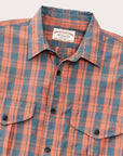filson washed feather cloth shirt faded cedar blue (LAST SIZE XLARGE)