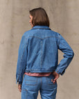 filson womens western denim jacket light indigo