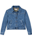 filson womens western denim jacket light indigo