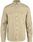 fjallraven oevik travel shirt long sleeve sand stone