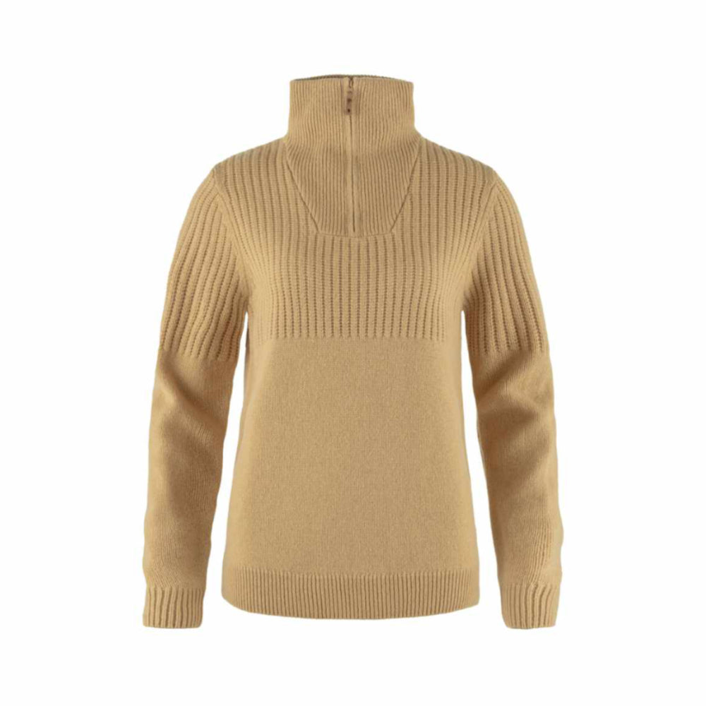 fjallraven ovik women half zip knit dune beige (LAST SIZE MEDIUM