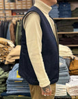 fleurs de bagne le gilet discipline denim 13oz