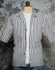 fleurs de bagne 50s short sleeve shirt natural black striped