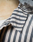 fleurs de bagne 50s short sleeve shirt natural black striped