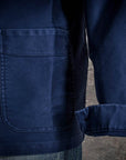fleurs de bagne le bourgeron work jacket moleskin blue