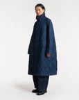 girls of dust army trench quilted denim indigo