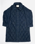 girls of dust army trench quilted denim indigo