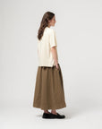 girls of dust meadow skirt cotton linen canteen green