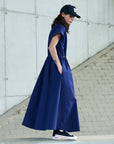 girls of dust service dress crispy poplin indigo