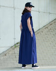 girls of dust service dress crispy poplin indigo