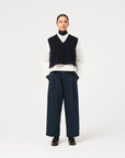 girls of dust vee vest pachuca wool navy
