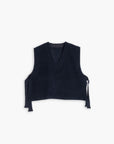 girls of dust vee vest pachuca wool navy