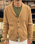 grp tec ra7 shawl collar cardigan camel