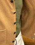 grp tec ra7 shawl collar cardigan camel