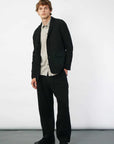 hansen charlie easy three button blazer black guaze