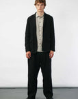 hansen charlie easy three button blazer black guaze