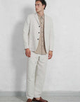 hansen charlie easy three button blazer natural flax