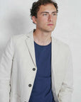 hansen charlie easy three button blazer natural flax