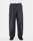 hansen emir loose drawstring pants navy dobby