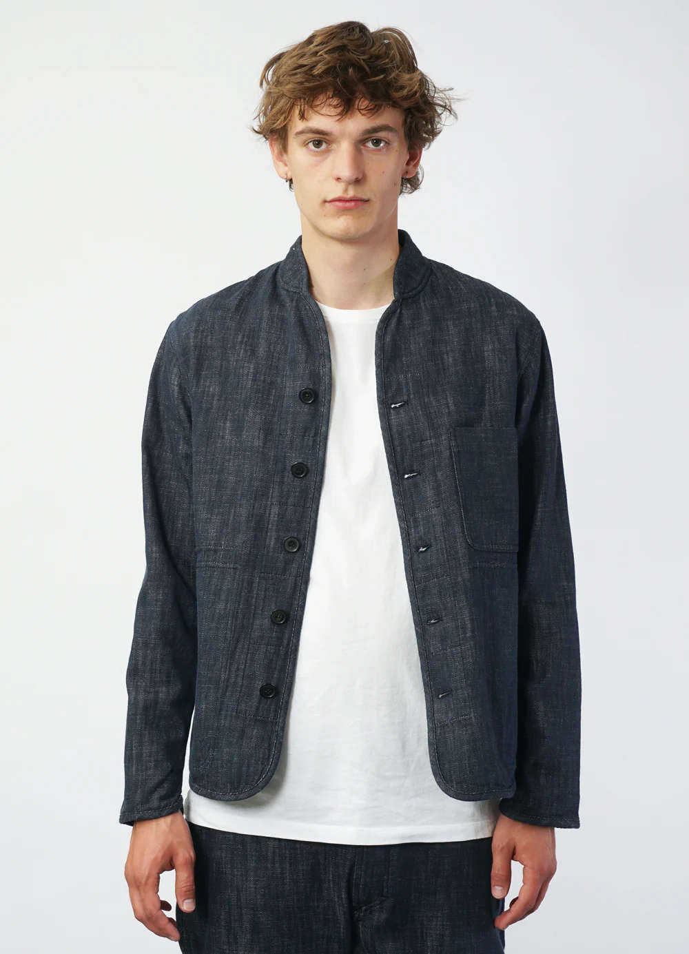 hansen erling refined work jacket denim blue – www.sublime.bz