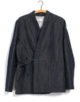 hansen folke eastern style jacket navy dobby