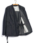 hansen folke eastern style jacket navy dobby
