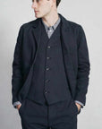 hansen josef 5 button workwear blazer dark navy
