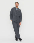 hansen josef easy four button blazer broken grey