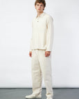 hansen marco polo style pull on shirt off white