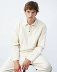 hansen marco polo style pull on shirt off white