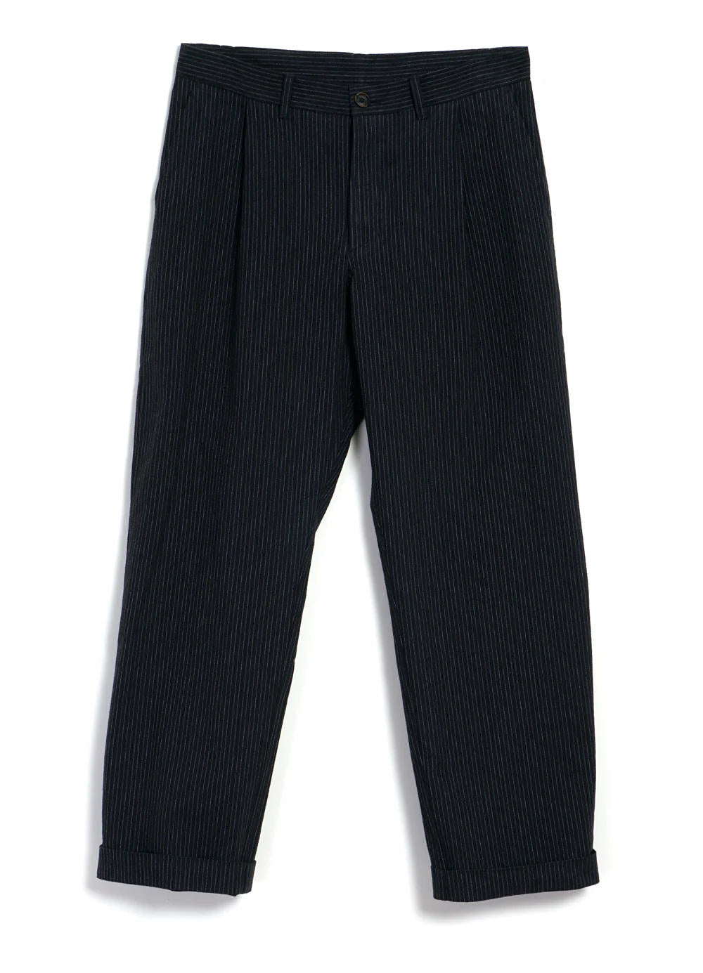 hansen sune pleated wide cut trousers black pin (LAST SIZE XLARGE