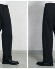 hansen sune pleated wide cut trousers black pin (LAST SIZE XLARGE)