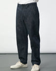 hansen trygve wide cut cropped trousers denim blue