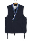 hansen hauk eastern waistcoat indigo herringbone (LAST SIZE LARGE)