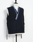 hansen hauk eastern waistcoat indigo herringbone (LAST SIZE LARGE)