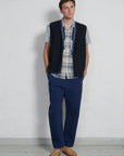 hansen hauk eastern waistcoat indigo herringbone (LAST SIZE LARGE)