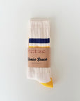 heritage 9.1 venice beach socks natural yellow and navy stripes