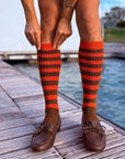 heritage 9.1 vintage 1980 long socks new brown lobster