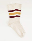 heritage 9.1 vintage 1980 socks new butter bordeaux and mustard stripes