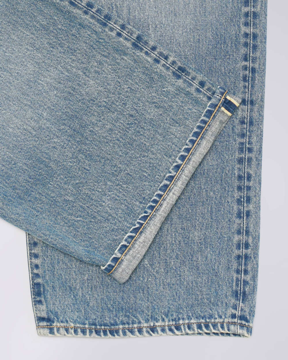 edwin wide pant blue light used kaihara dark pure indigo rainbow