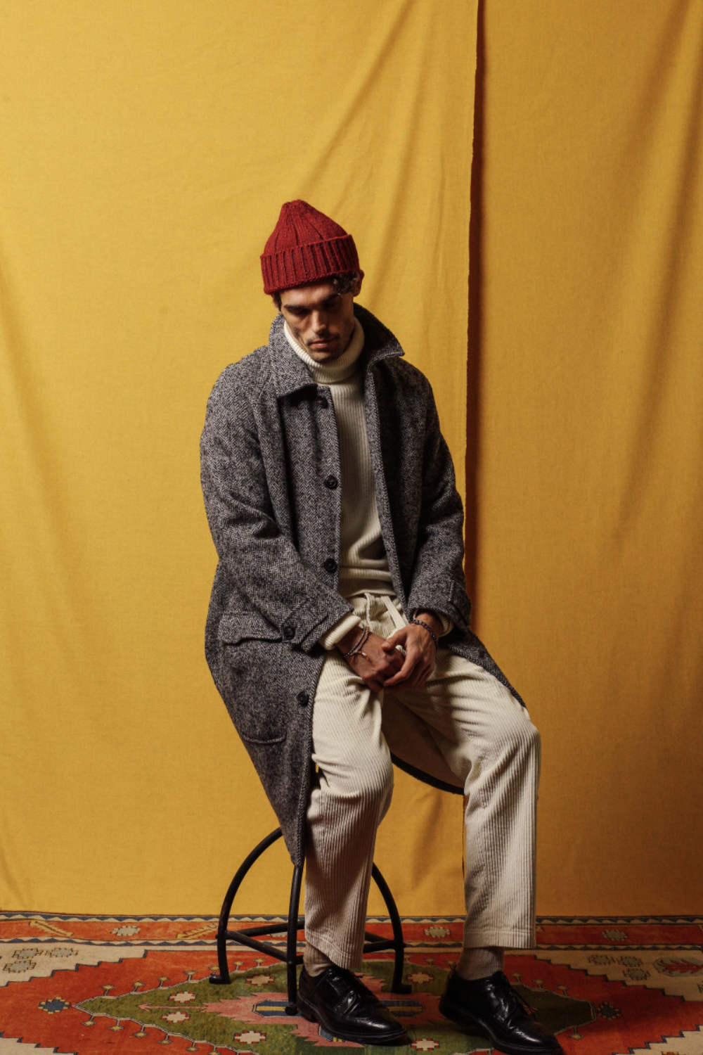 east harbour surplus kent 300 coat herringbone wool grey (LAST