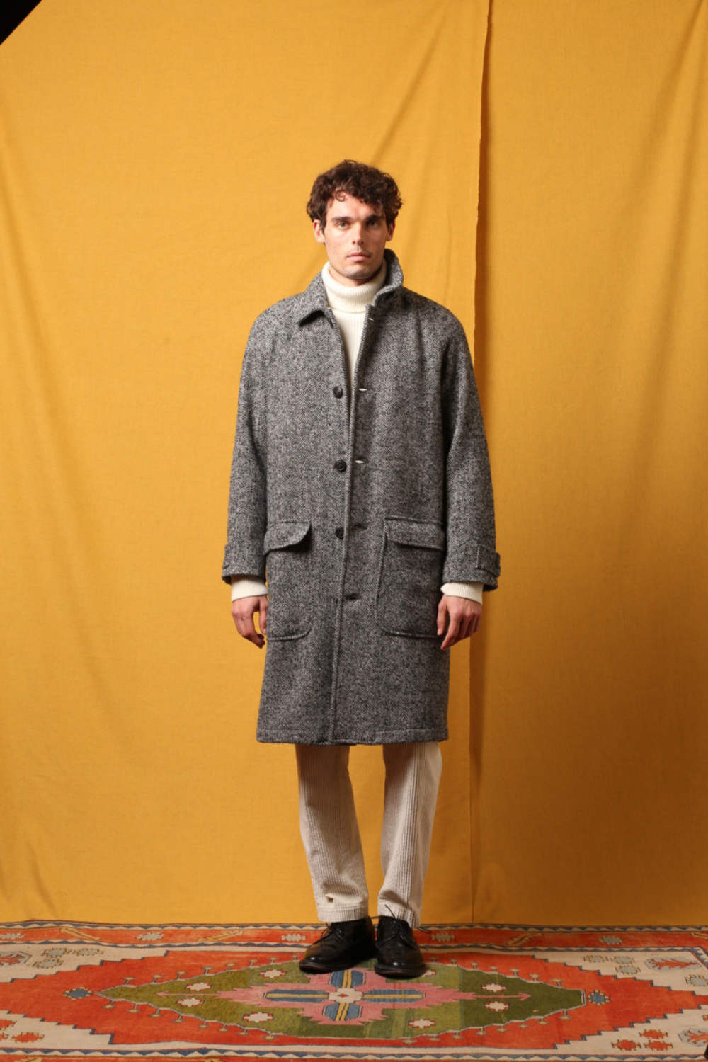 east harbour surplus kent 300 coat herringbone wool grey (LAST