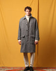 east harbour surplus kent 300 coat herringbone wool grey