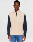 knowledge cotton teddy fleece vest beige
