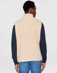 knowledge cotton teddy fleece vest beige