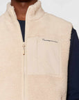 knowledge cotton teddy fleece vest beige