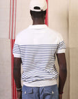 east harbour surplus koman 701 polo shirt white blue (LAST SIZE SMALL)